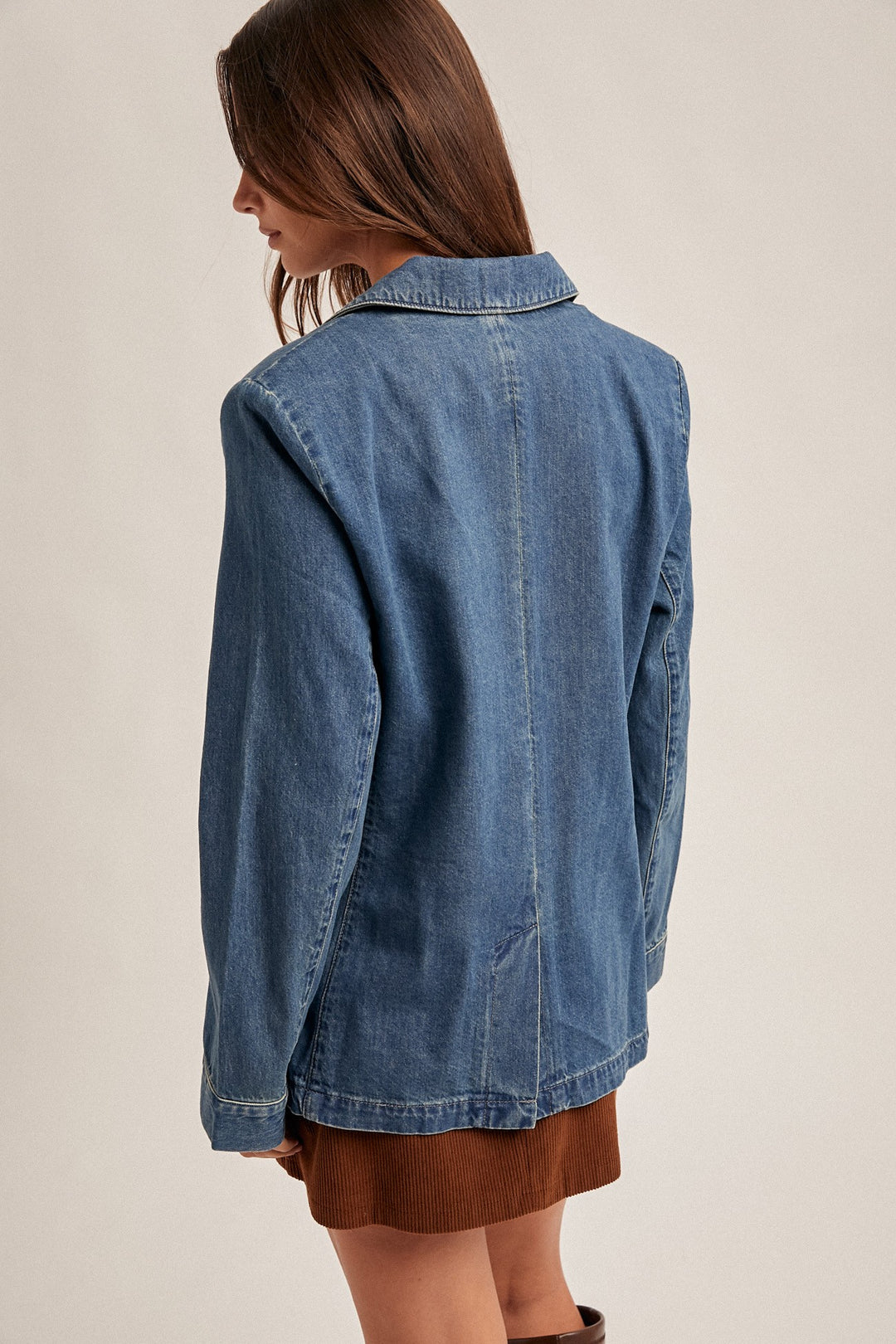 Denim Single Breast Blazer