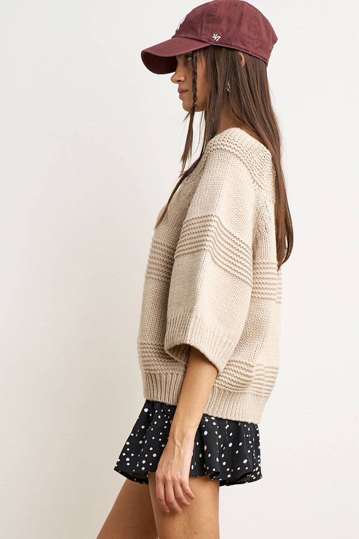 Chunky Knit Oversized Sweater Top