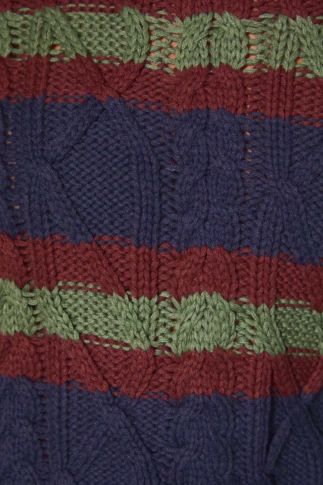 Stipe cable knit sweater