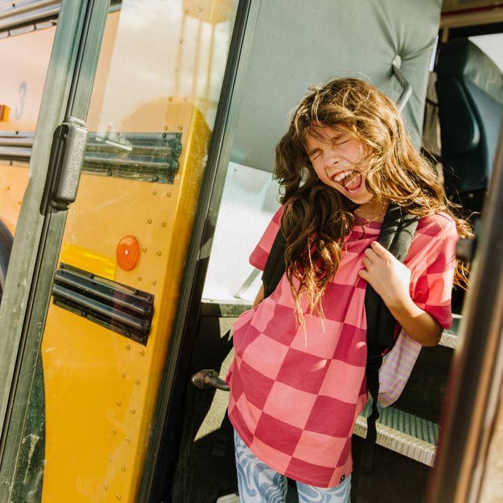 Pink Check Kids Tee