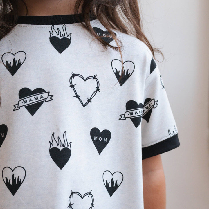 Tattoo Heart  T-Shirt Dress: