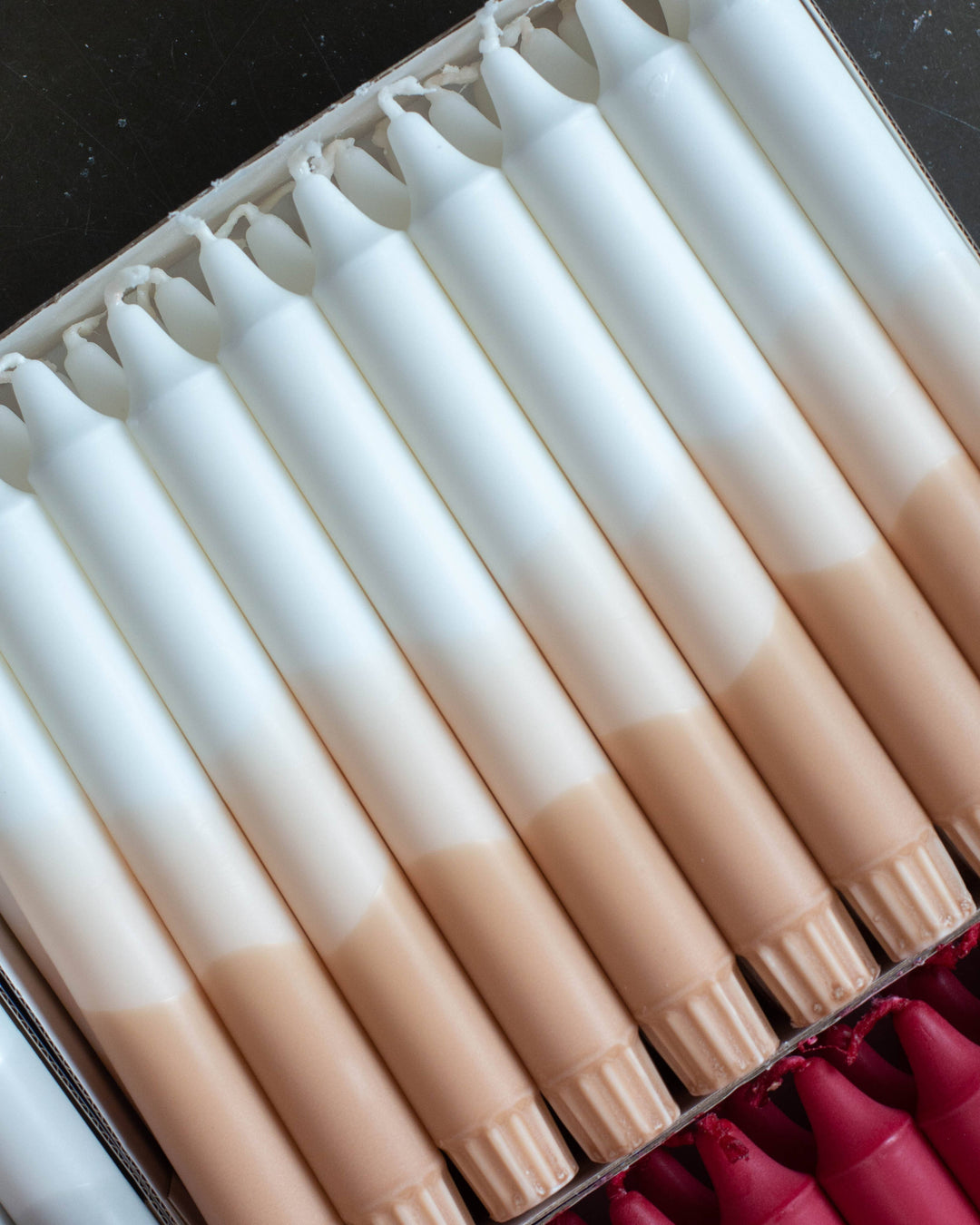 Taper candles-  Nudes colours mix