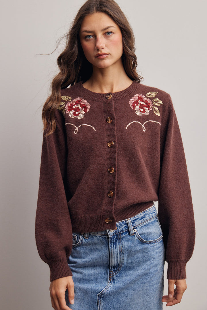 Floral Knit Cardigan