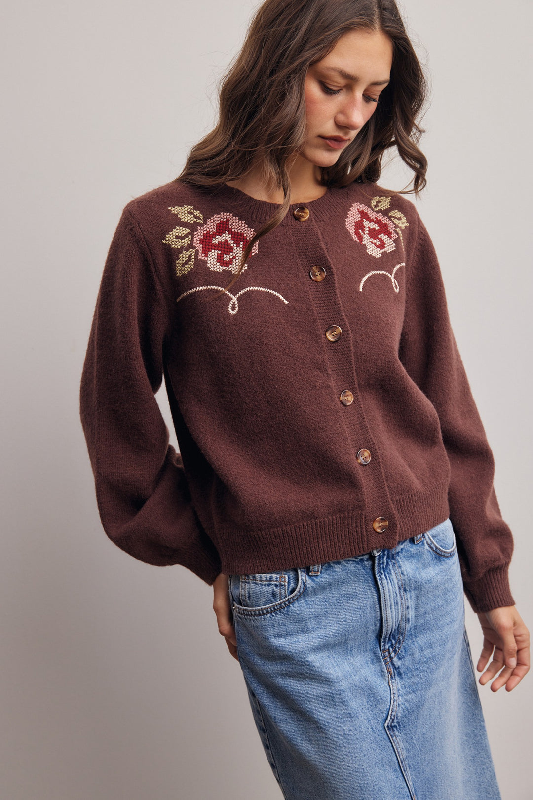 Floral Knit Cardigan