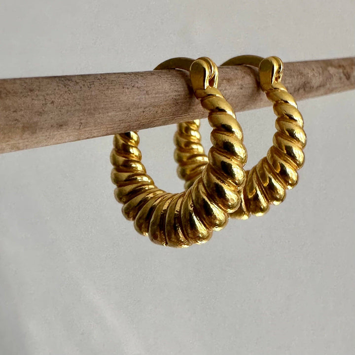 18K Fancy Little Hoops
