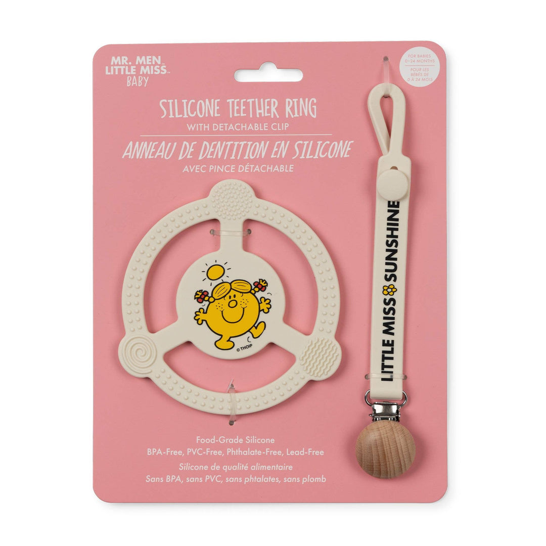 Silicone Teether Ring w Detachable Clip Little Miss Sunshine