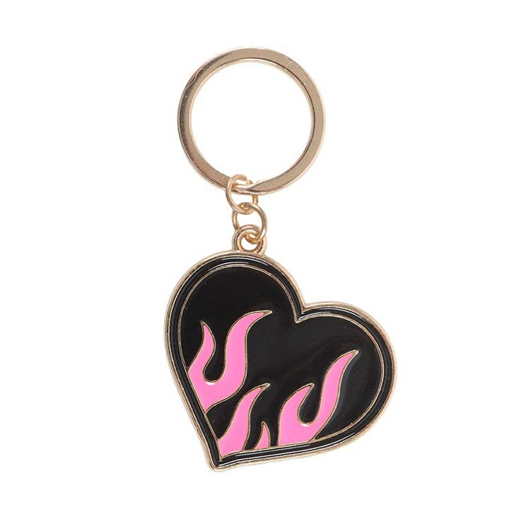 Burning Heart Y2K Keyring