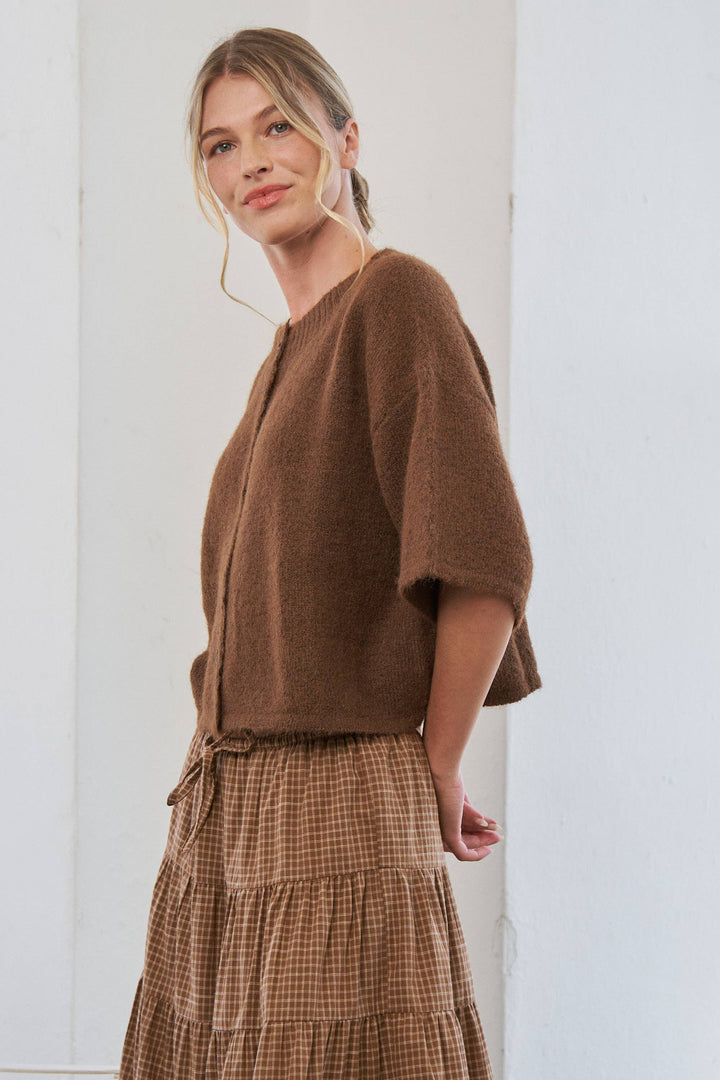 Cropped Boxy Cardigan