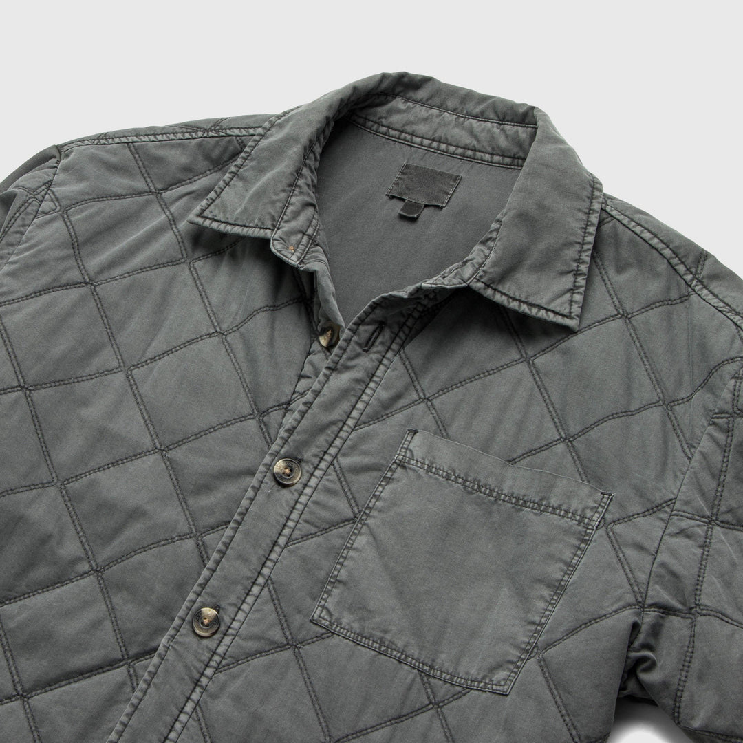 Lennon Quilted Shirt Jacket Grey, Medium