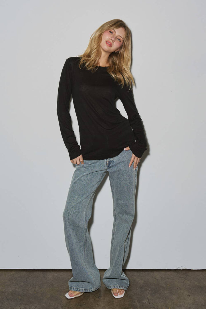 Knit Sheer Basic Top
