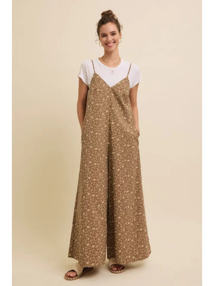 Floral Wide-Leg Cami Jumpsuit