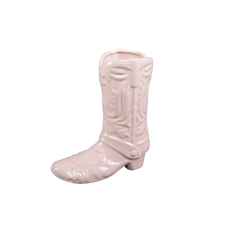 Ceramic Cowgirl Boot Vase