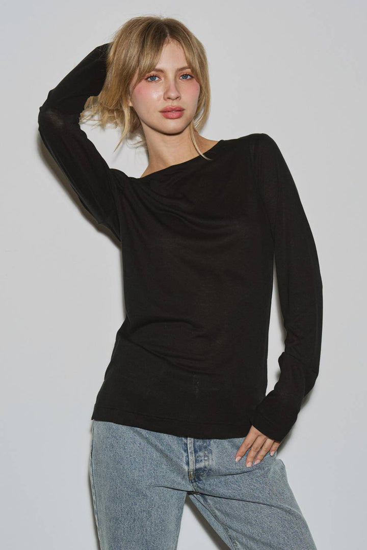 Knit Sheer Basic Top