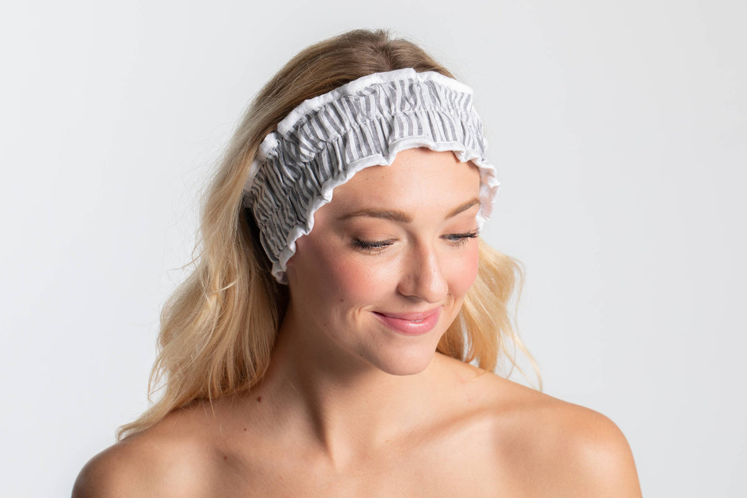 Seersucker Spa Headband - Black
