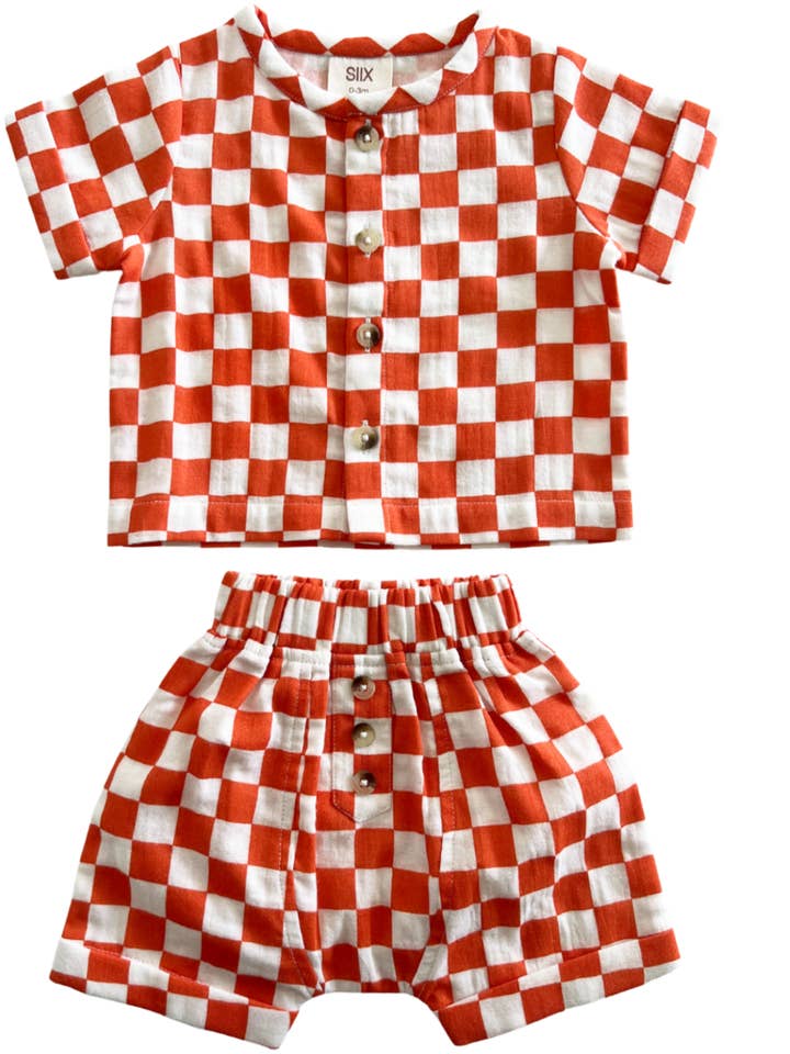 Tangerine Checkerboard Set