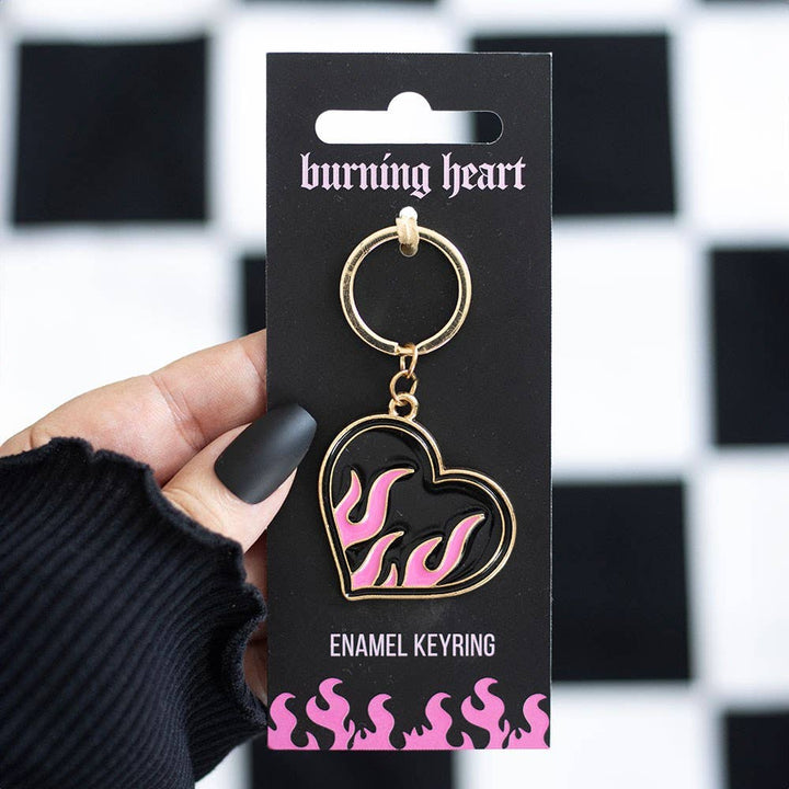 Burning Heart Y2K Keyring