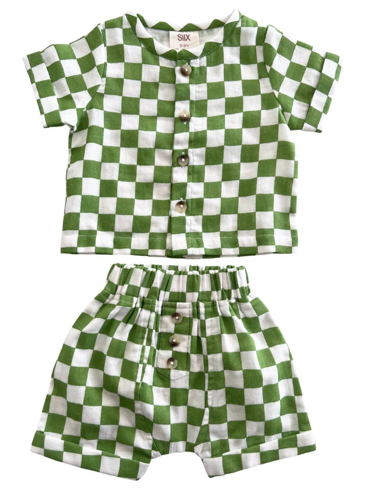 Lime Checkerboard Set