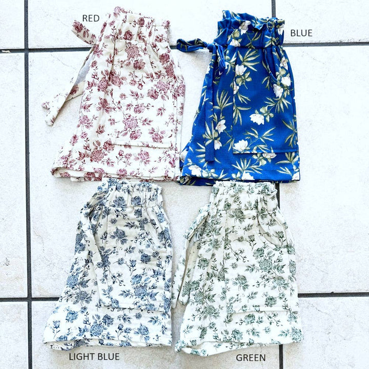 Girls Flower Print Easy Shorts