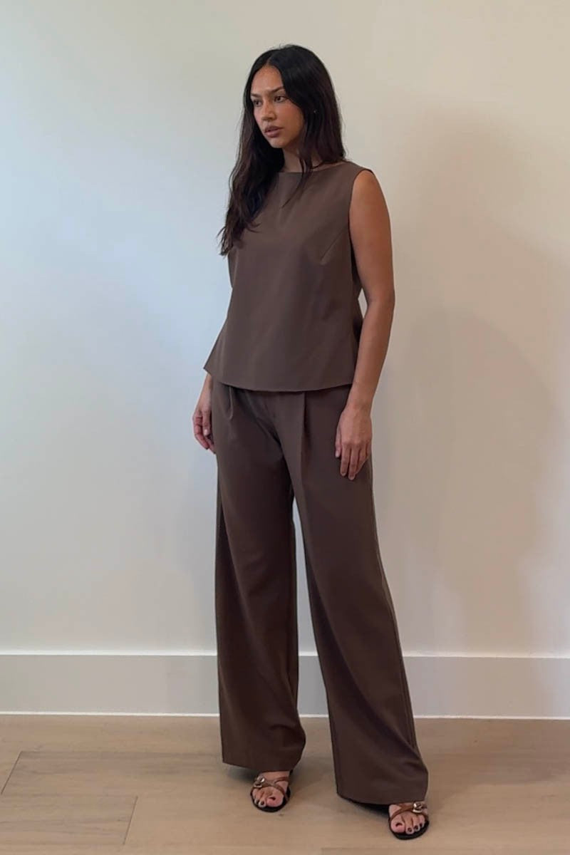 Sleeveless Top W/ Straight Leg Pants Sets