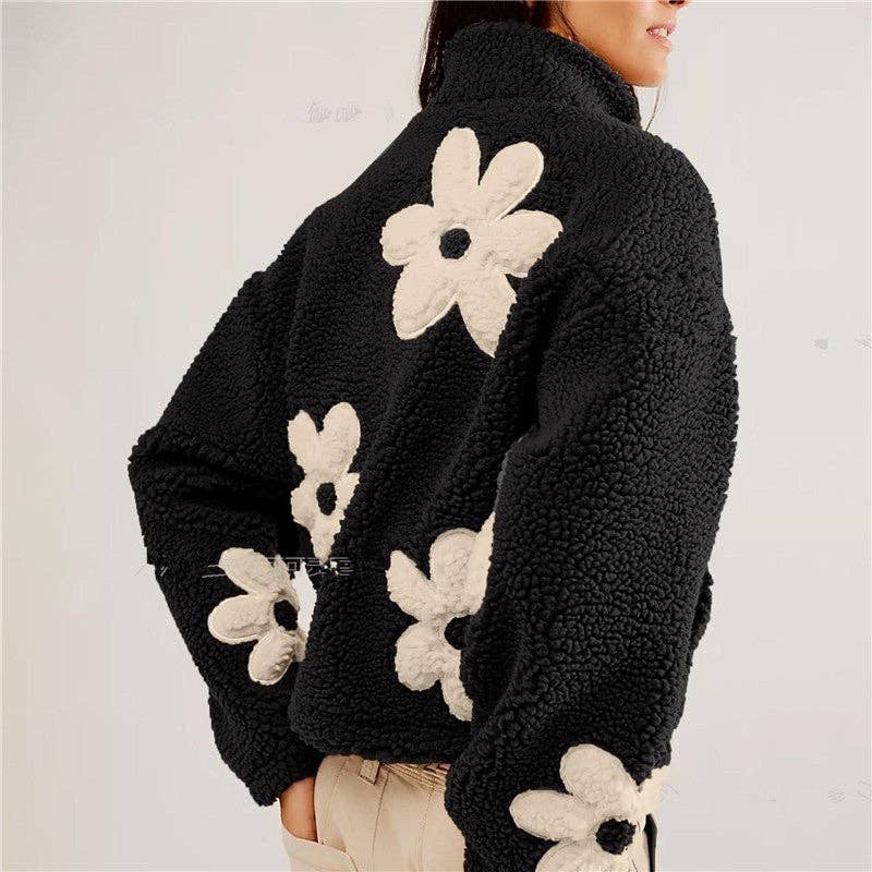 Fashion Contrast Print Cardigan Casual Coat