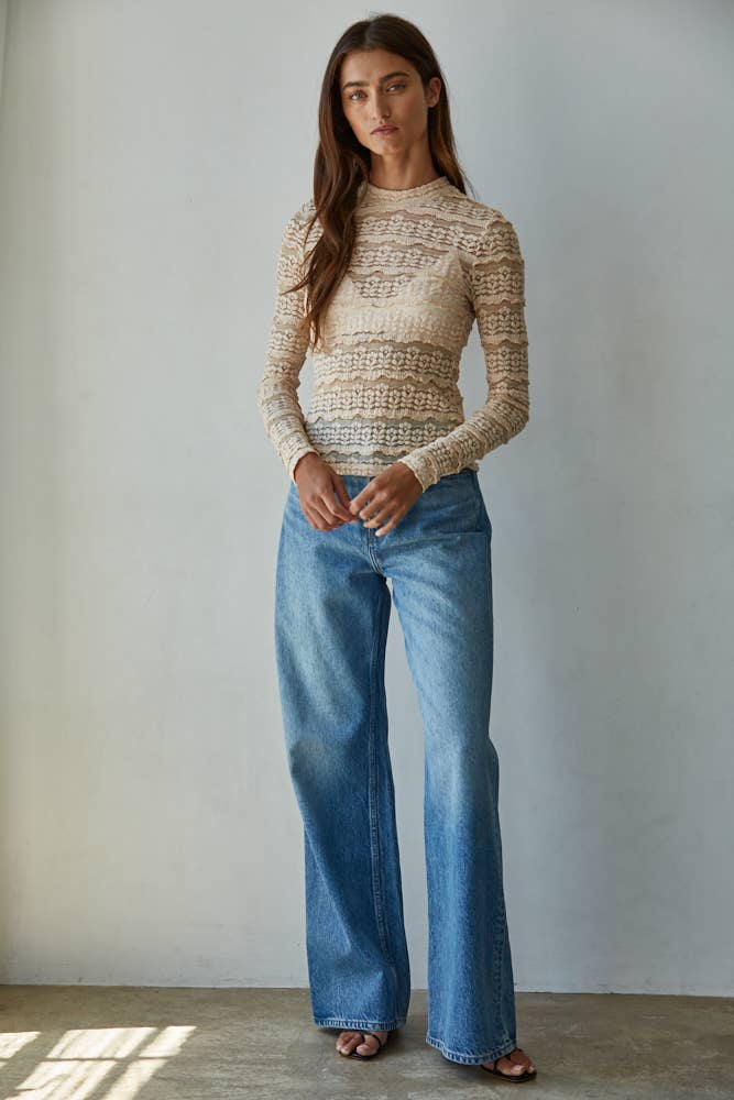 Lace See Through Mock Top