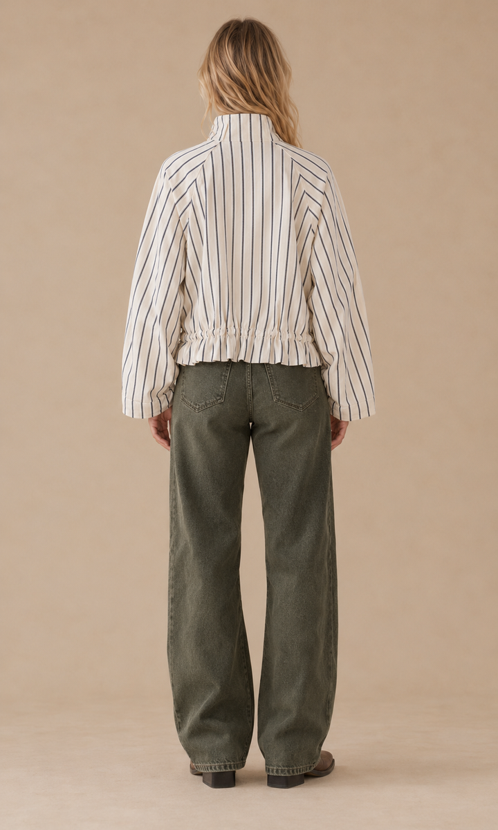 Gathered Stripe Jacket