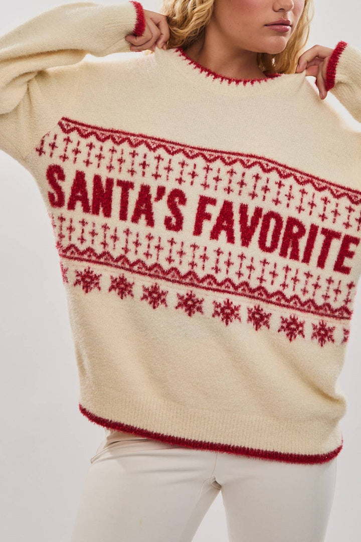 "SANTA FAVORITE" SWEATER