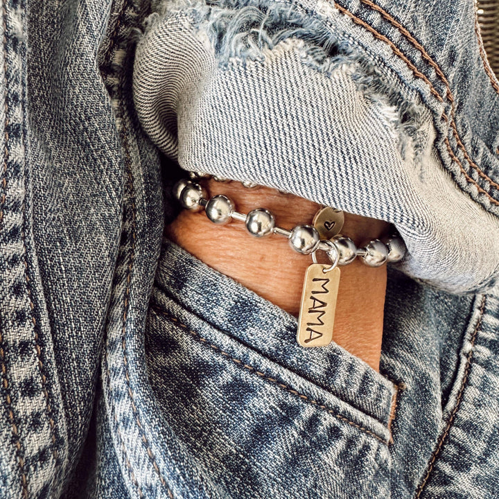 Hand Stamped Mama Tag Bracelet 