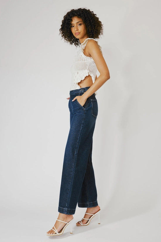 Zip Side Wide Leg Jeans