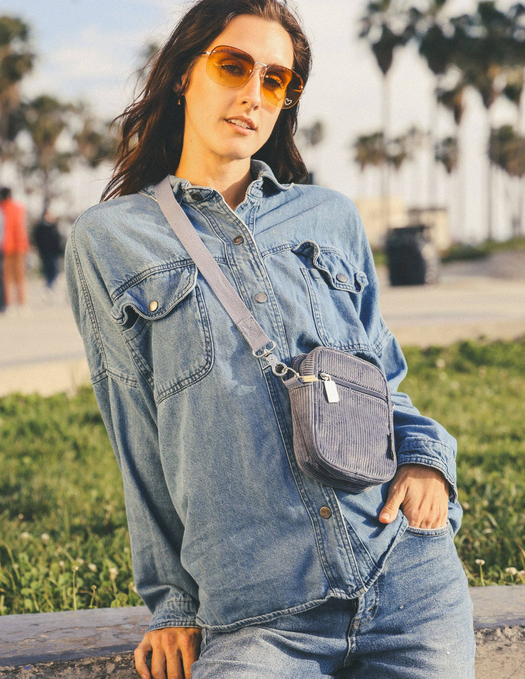 Mini Crossbody | Corduroy Slate Blue