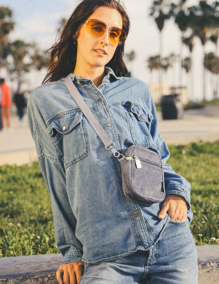 Mini Crossbody | Corduroy Slate Blue