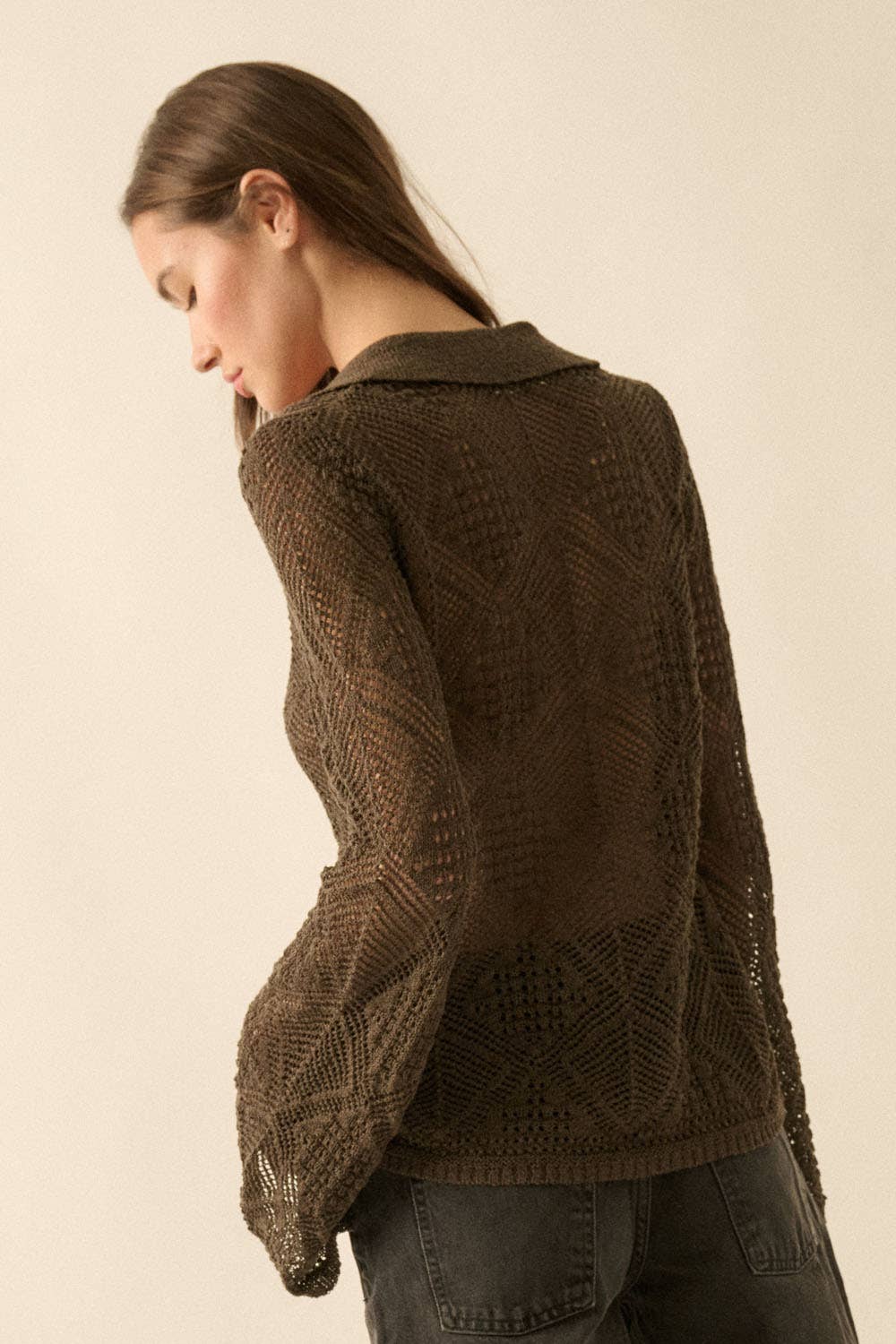 Bell-Sleeve Cardigan