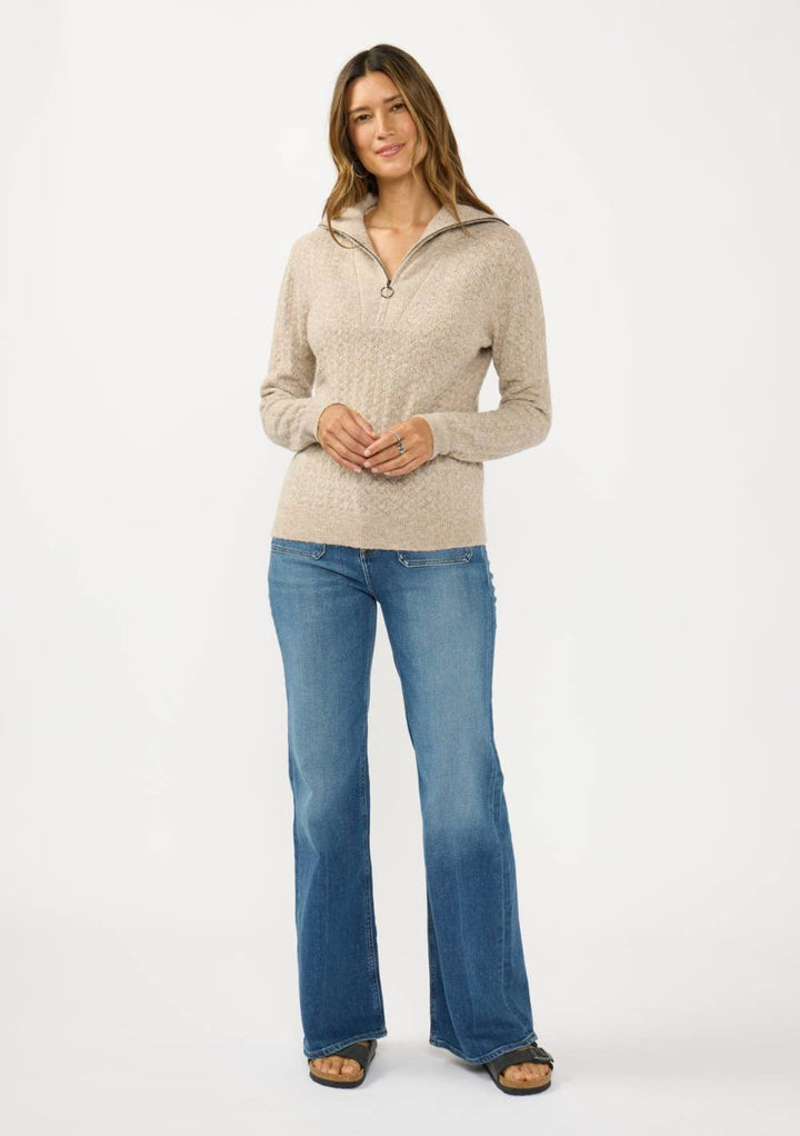 Pointelle Half Zip Pullover