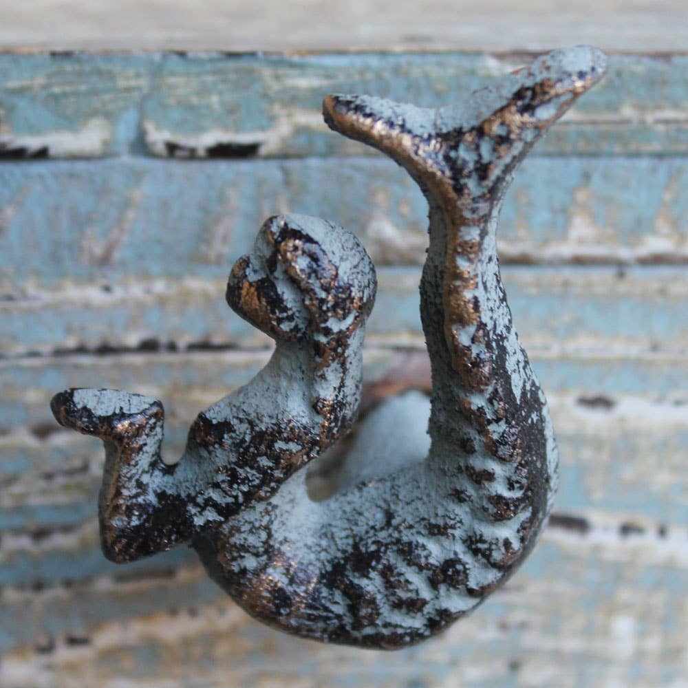 Green Mermaid Iron Drawer Pull / Cabinet Knob