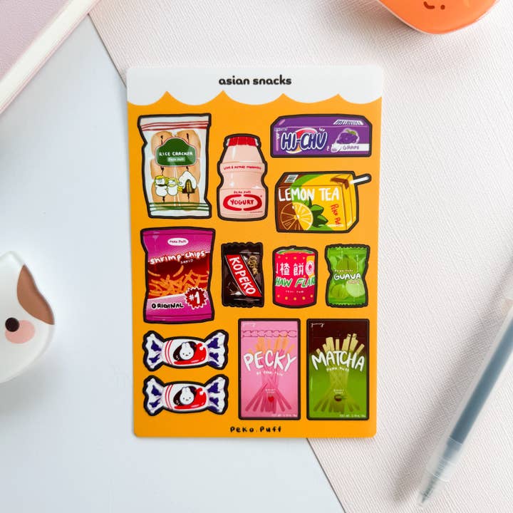 Asian Snacks Deco Sticker Sheet