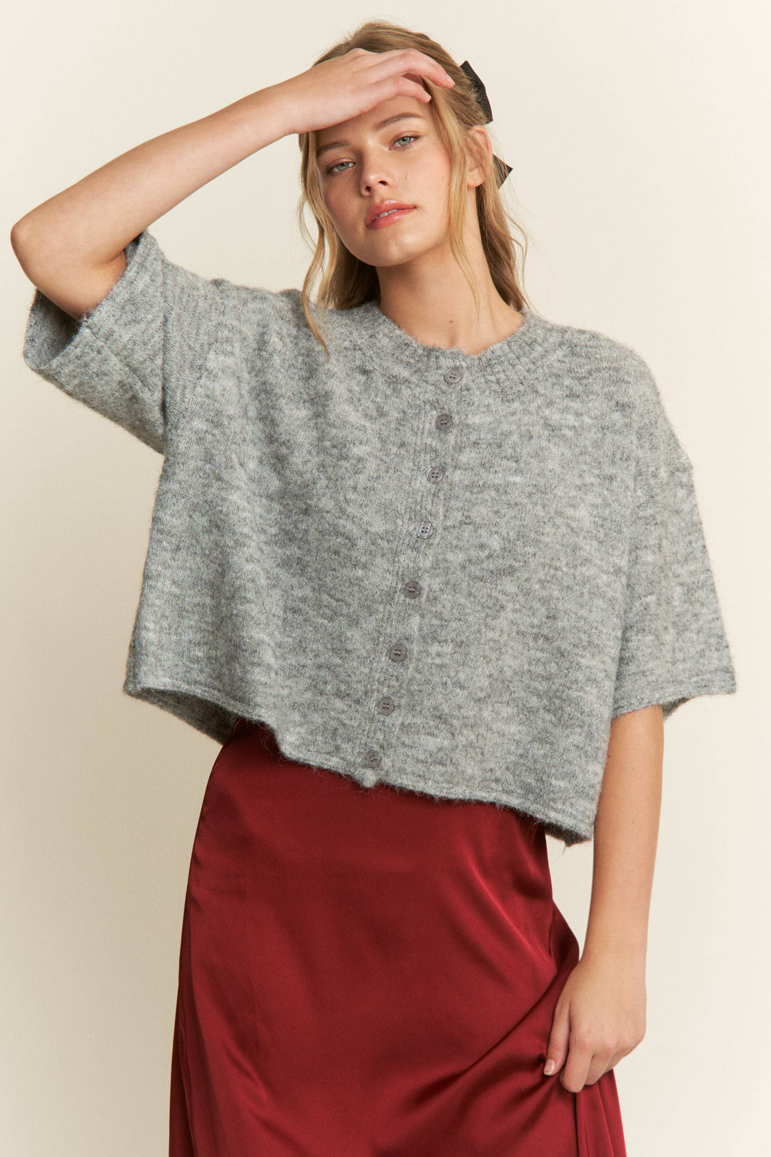 Cropped Boxy Cardigan