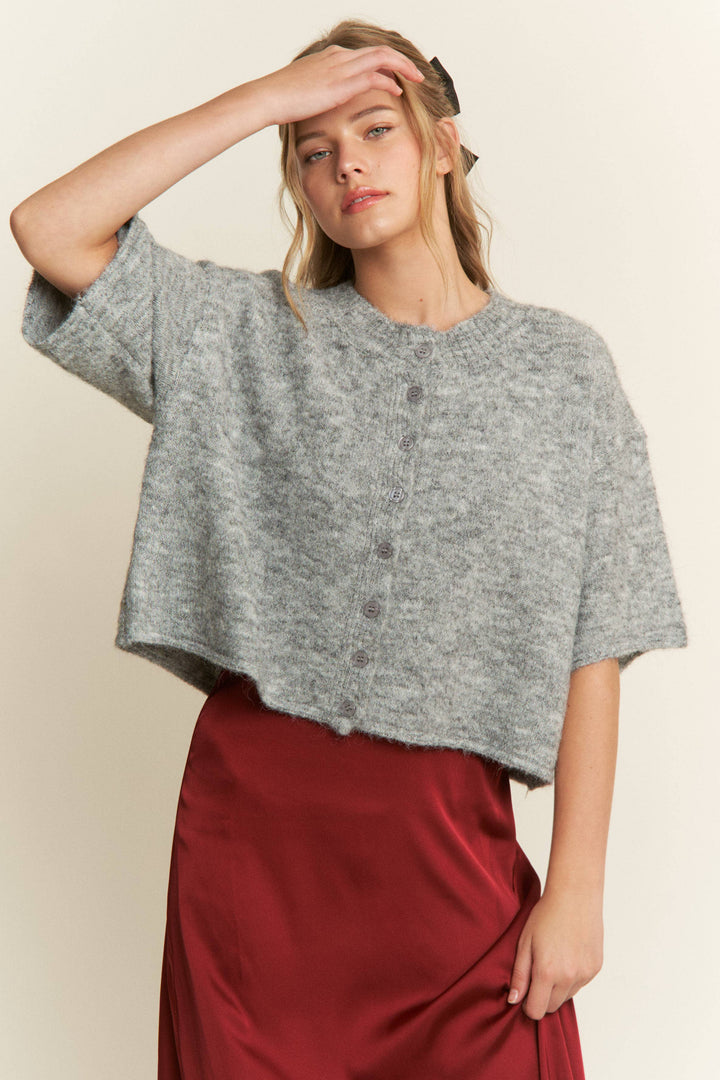 Cropped Boxy Cardigan