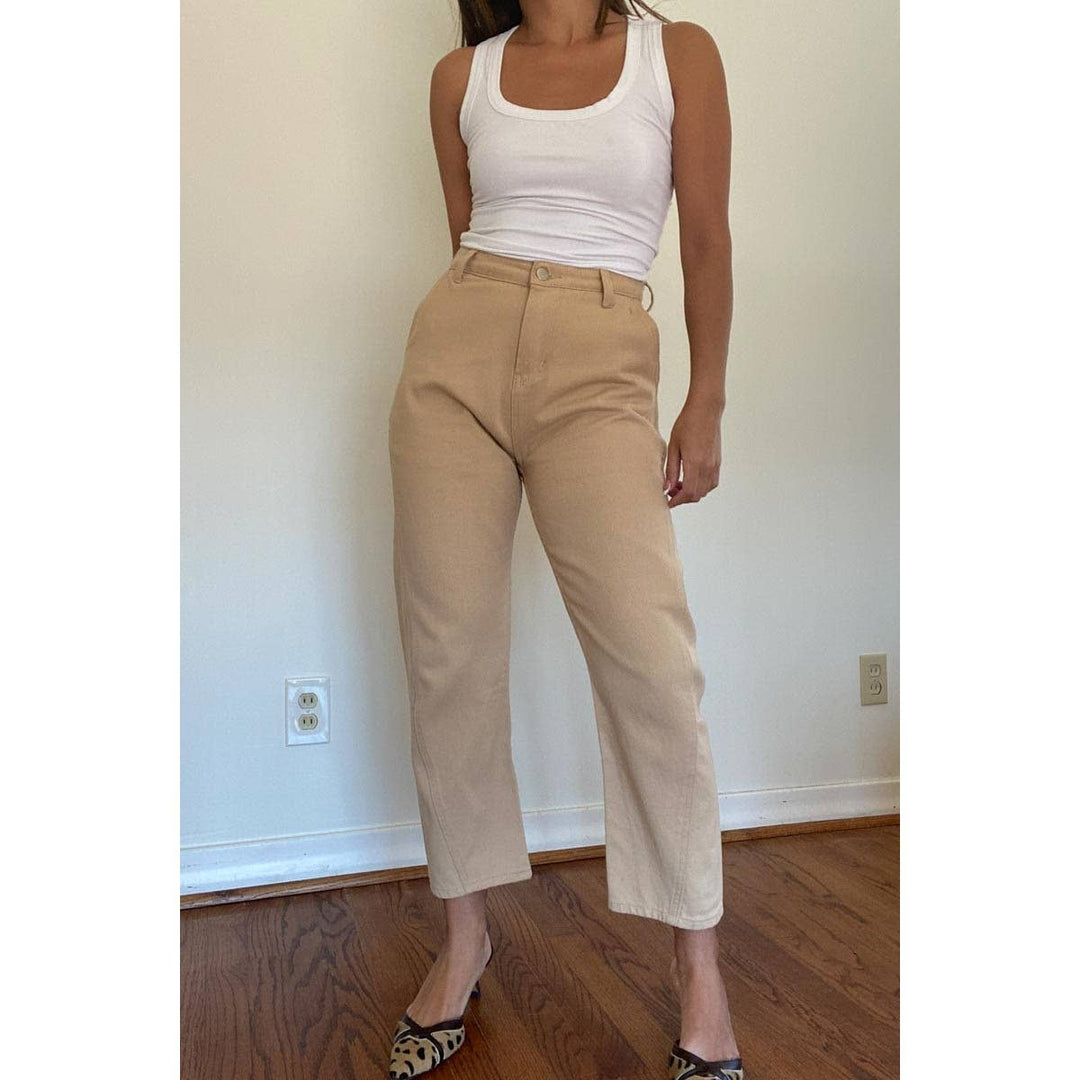 CASUAL HIGH-WAISTED CROPPED PANTS