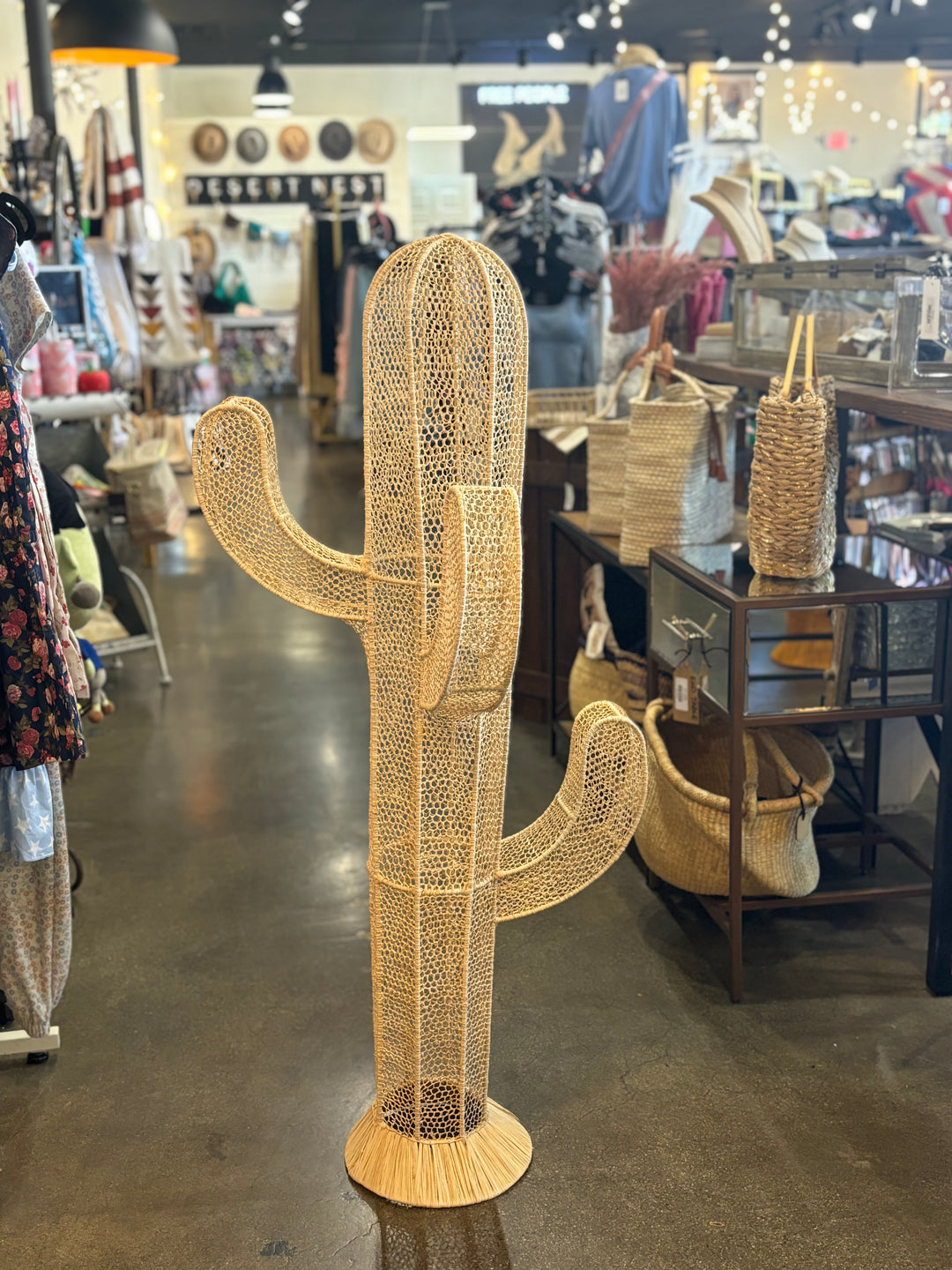 XXL Woven Raffia Cactus