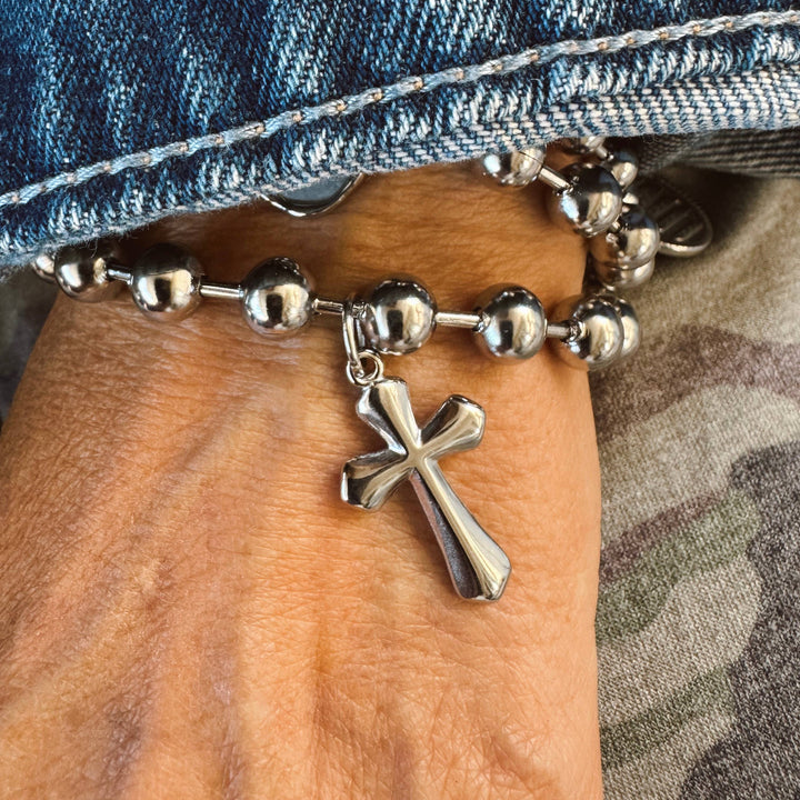 Stainles Steel Cross Bracelet 