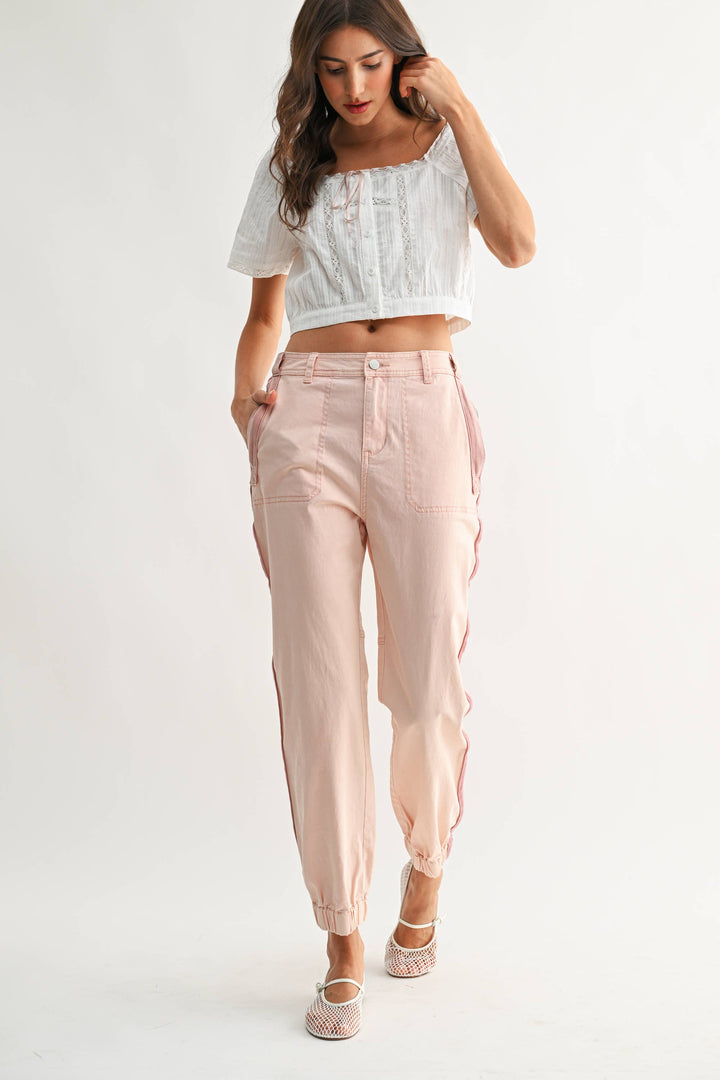 Track Pants with Zip Pocket Pink