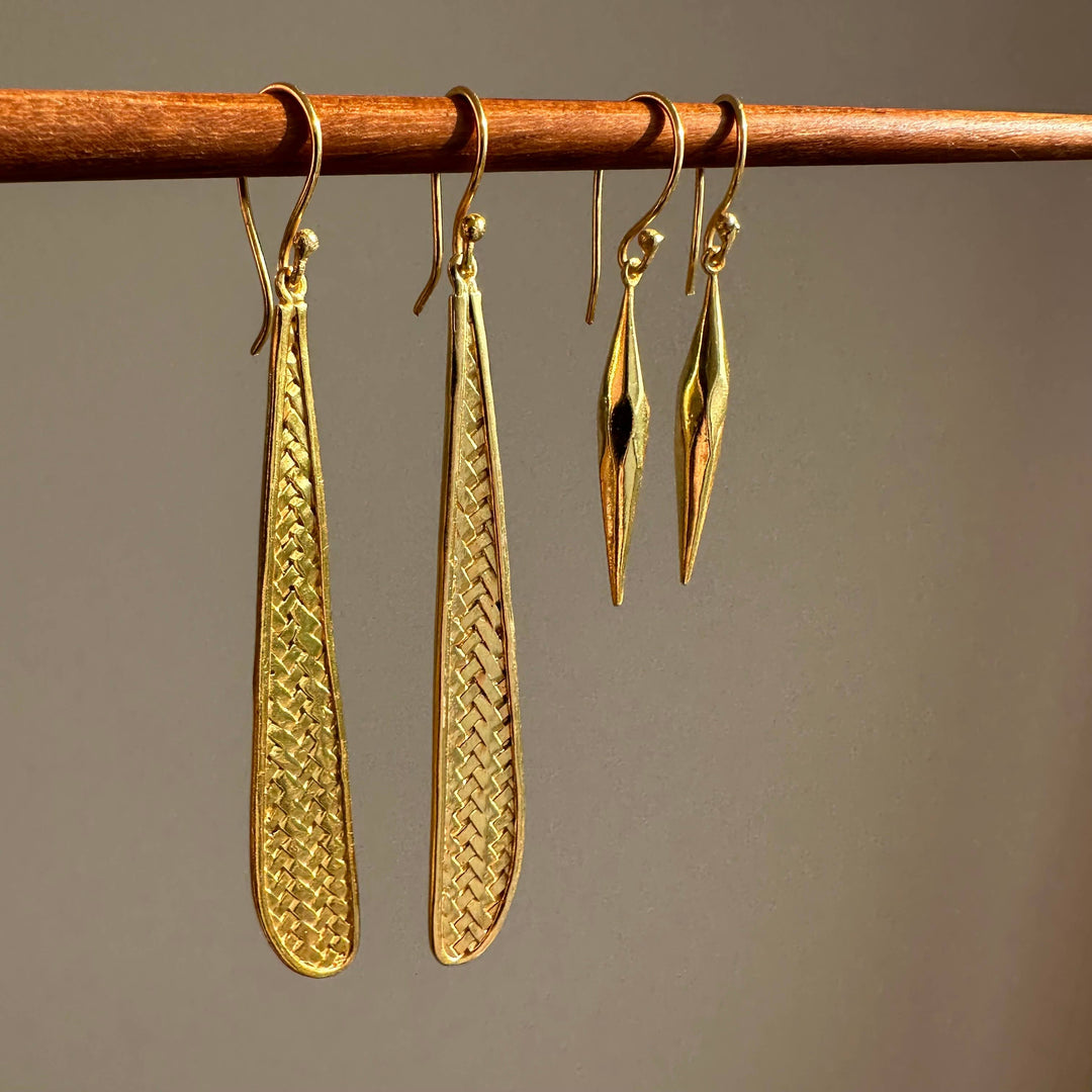 18k Gold Plated Spike dangle Earrings