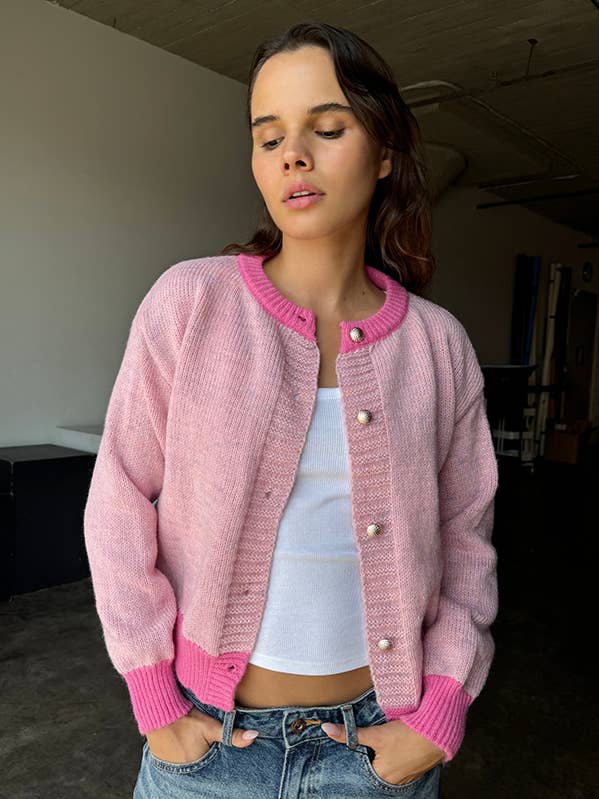 Color Block Knit Cardigan