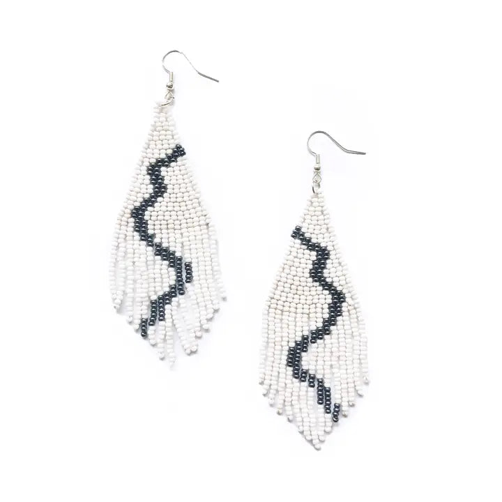 River Beaded Tassel Earrings