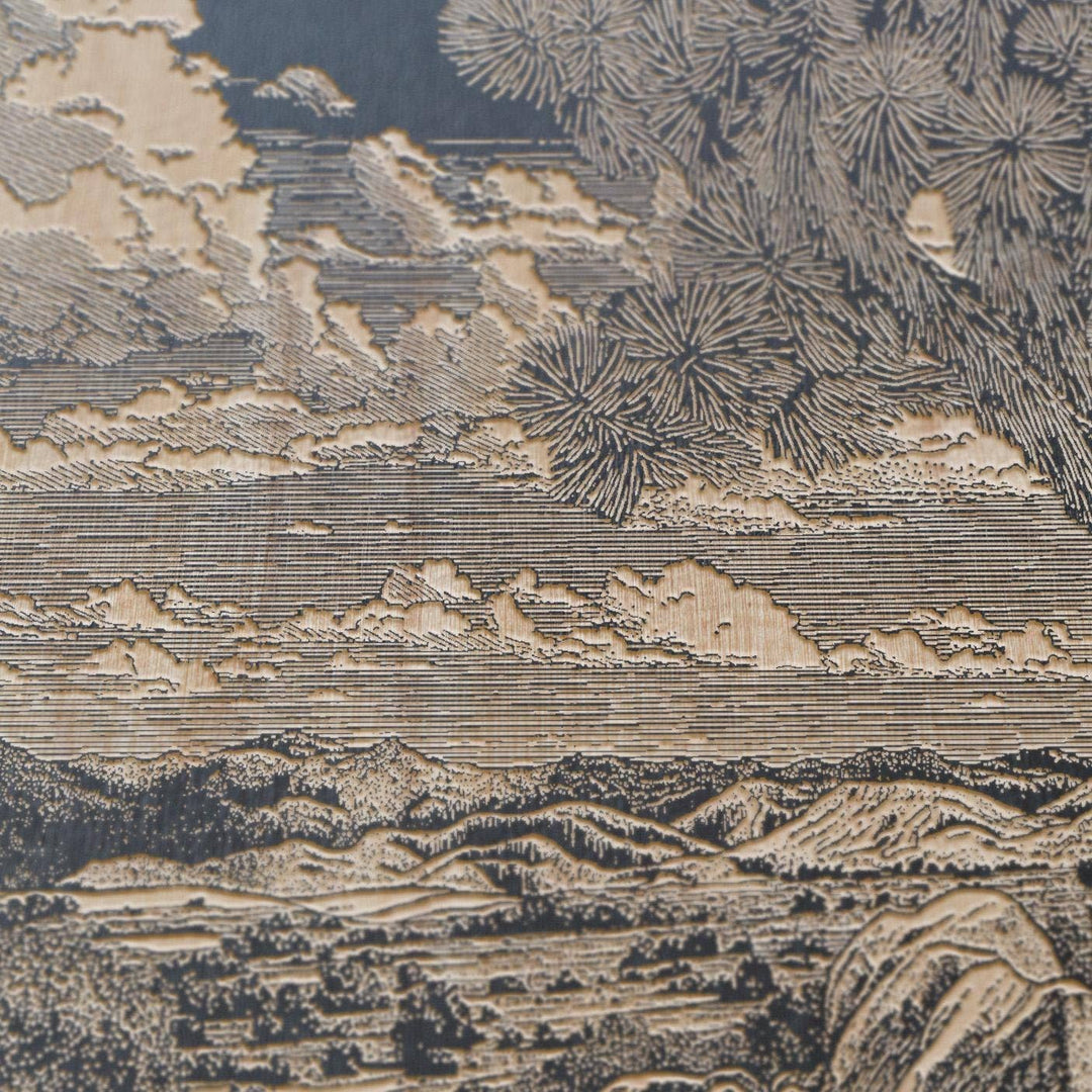 Joshua Tree Desert Engraved Illustration