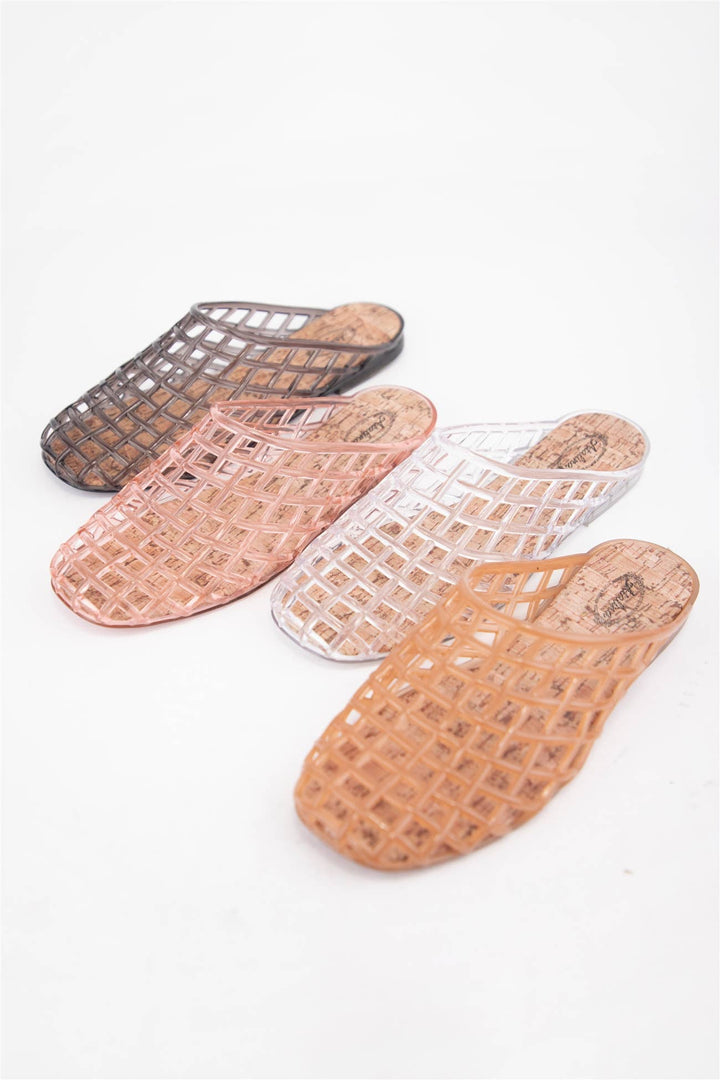 Jelly Basket Mule Slide Flats