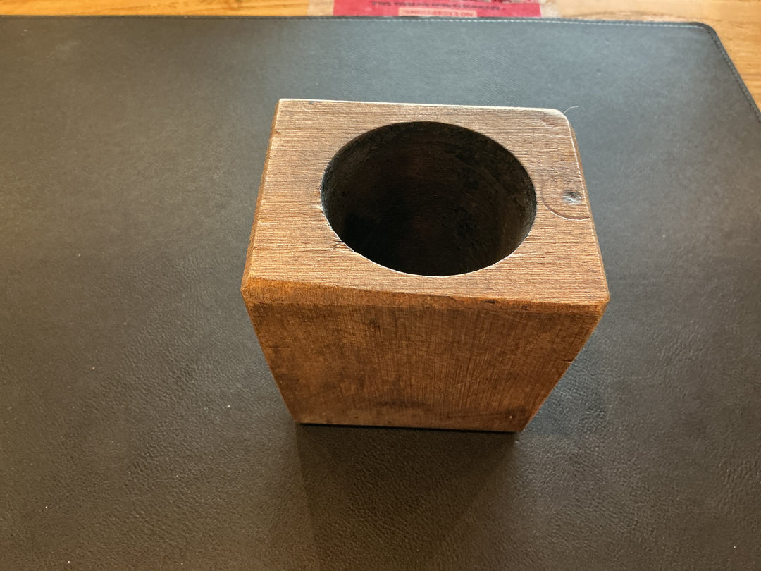 Wood block candle holder