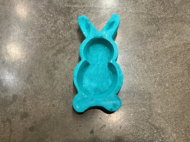Large Wood Bunny Bowl