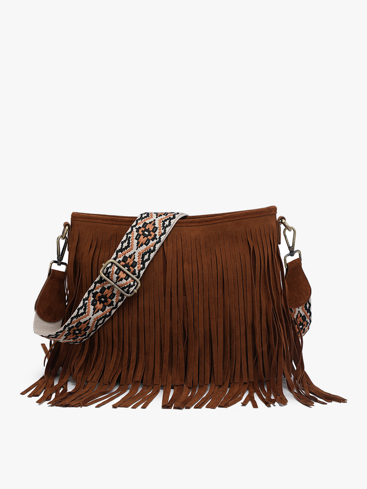 Suede Fringe Bag w/ Guitar Strap