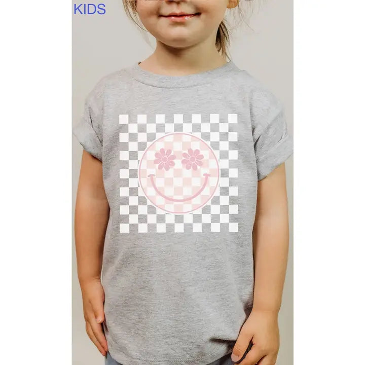 Daisy Checkered Smiley T Shirt